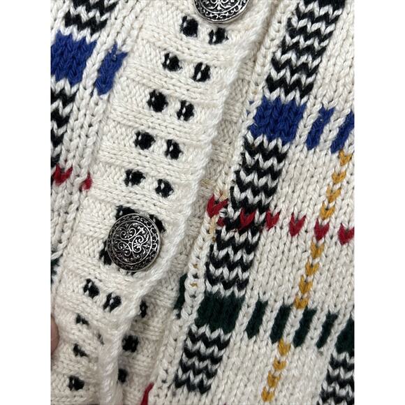 Bushwacker VINTAGE Size Large Chunky Knit 90’s Button Down Cardigan USA - Picture 3 of 11
